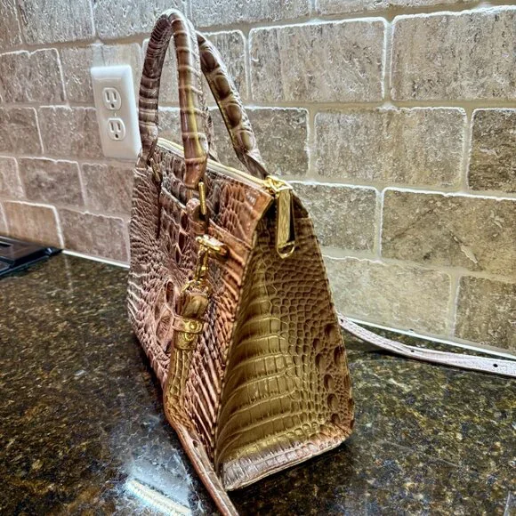 Brahmin Handbag/Purse, Pristine Melbourne, Metallic Silver - Picture 6 of 13